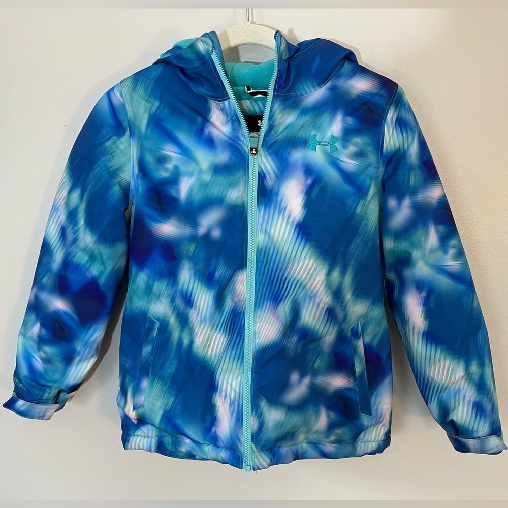 Under Armour Girls Blue Performance Waterproof Winter Coat/ Ski Jacket Girls M